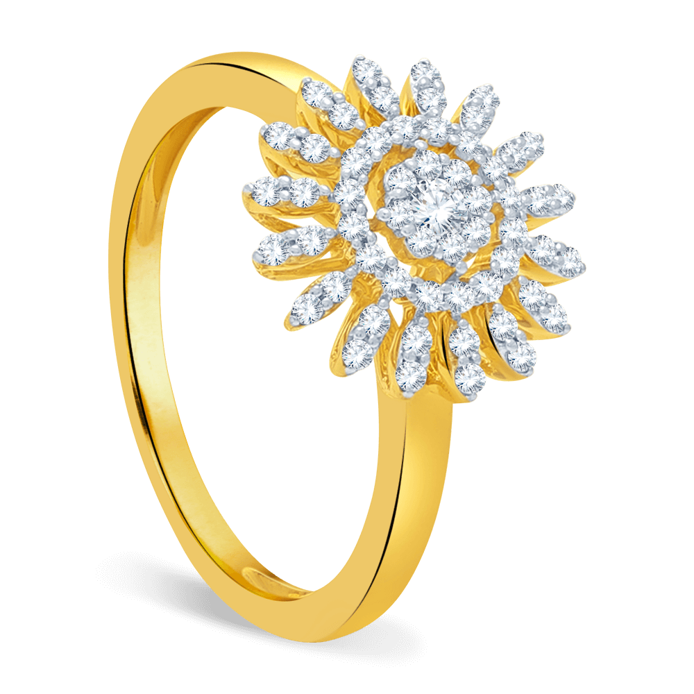 Golden Halo Diamond Ring